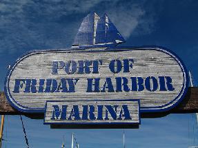 Friday HArbor Marina sign